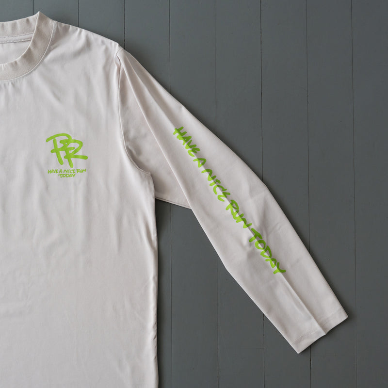 ランラジ HAVE A NICE RUN TODAY Long-sleeve Tee (Beige)