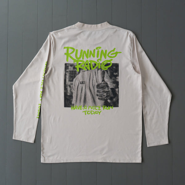 ランラジ HAVE A NICE RUN TODAY Long-sleeve Tee (Beige)