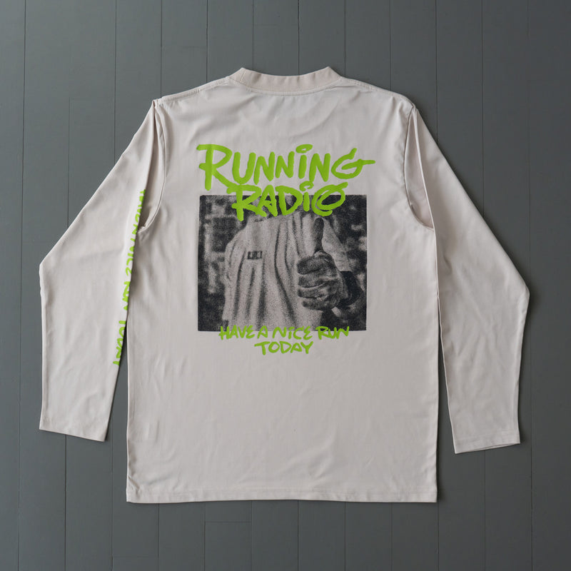 ランラジ HAVE A NICE RUN TODAY Long-sleeve Tee (Beige)