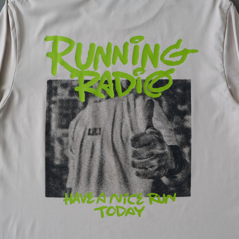 ランラジ HAVE A NICE RUN TODAY Long-sleeve Tee (Beige)