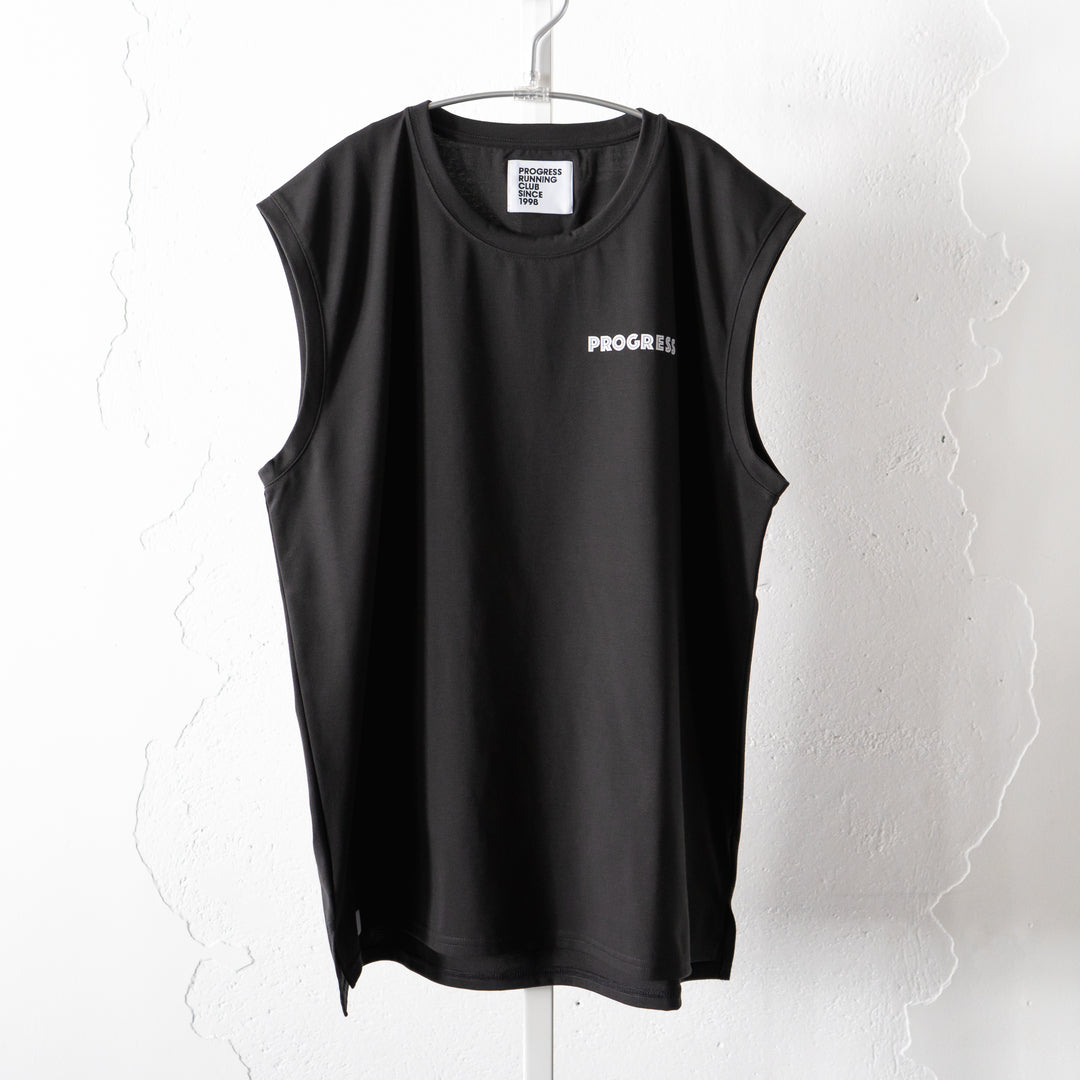 【展示サンプル】PROGRESS RUNNING CLUB Eat Pasta Run Fasta Custom-made Sleeve-less Tee