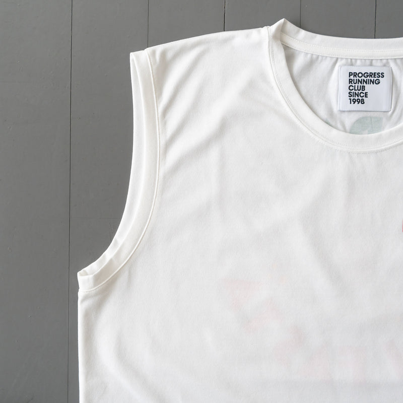 PROGRESS RUNNING CLUB Eat Pasta Run Fasta Custom-made Sleeve-less Tee