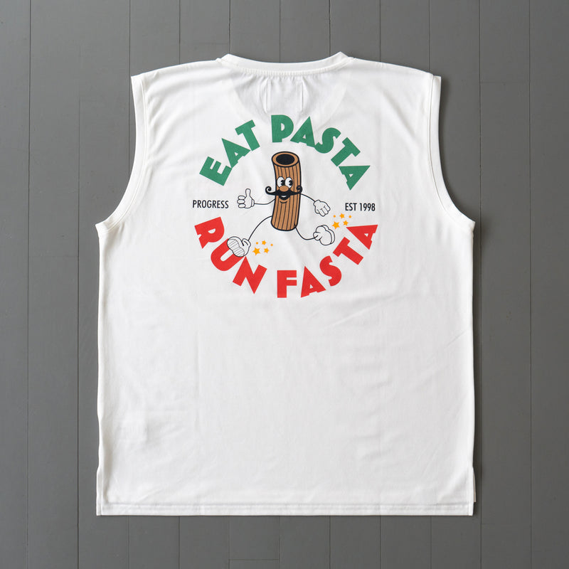 PROGRESS RUNNING CLUB Eat Pasta Run Fasta Custom-made Sleeve-less Tee