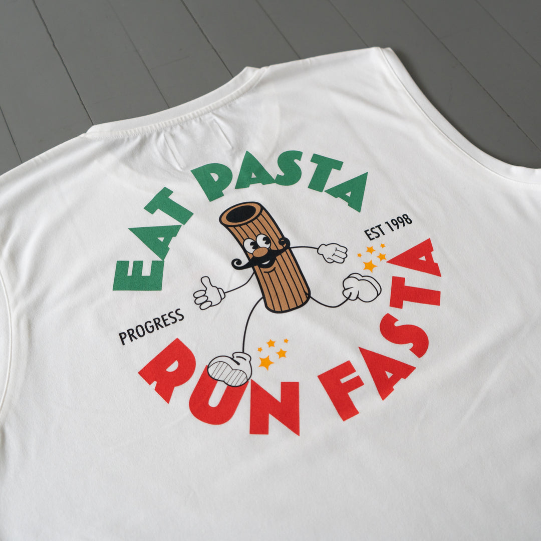 【展示サンプル】PROGRESS RUNNING CLUB Eat Pasta Run Fasta Custom-made Sleeve-less Tee