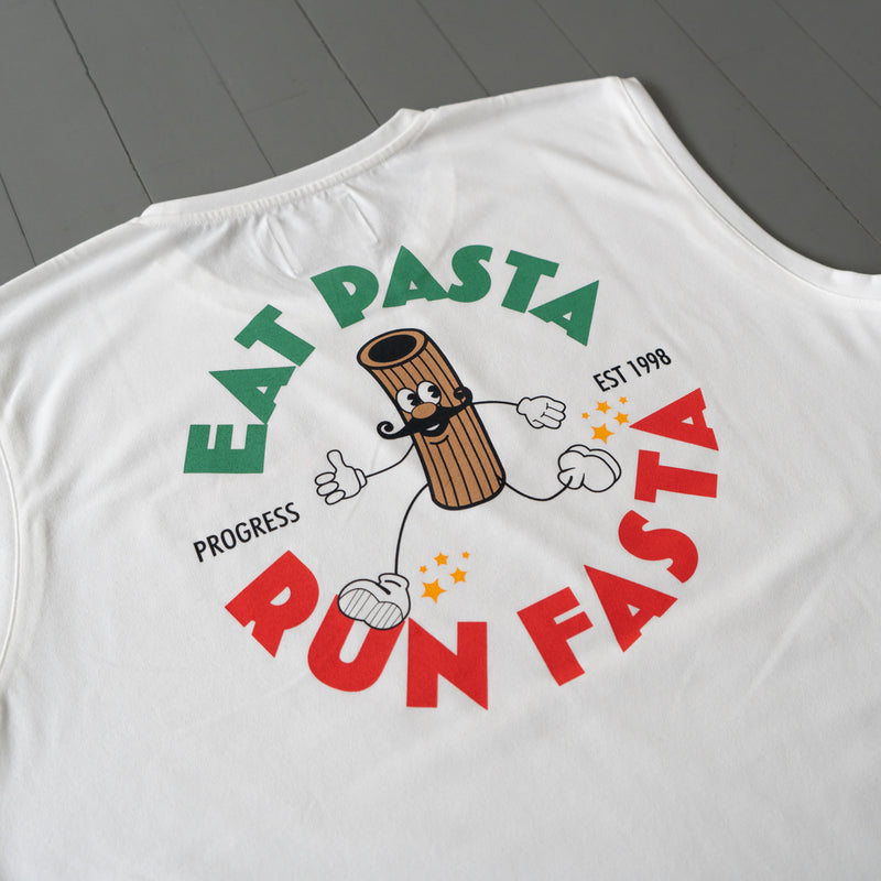 PROGRESS RUNNING CLUB Eat Pasta Run Fasta Custom-made Sleeve-less Tee