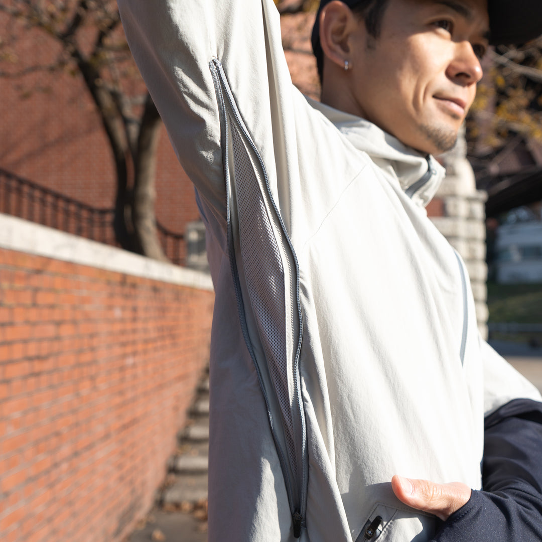 【展示サンプル】THE RUNNING JACKET by Runtrip Full Zip (Gray)