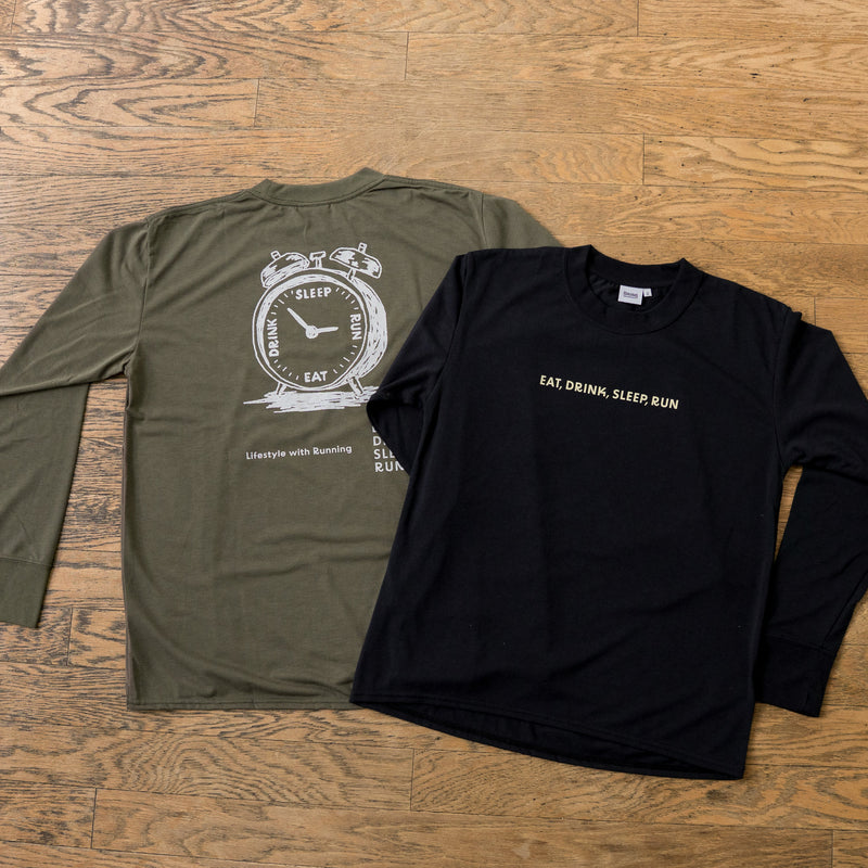 EAT DRINK SLEEP RUN “Eternal Runner Clock” Long-sleeve Tee