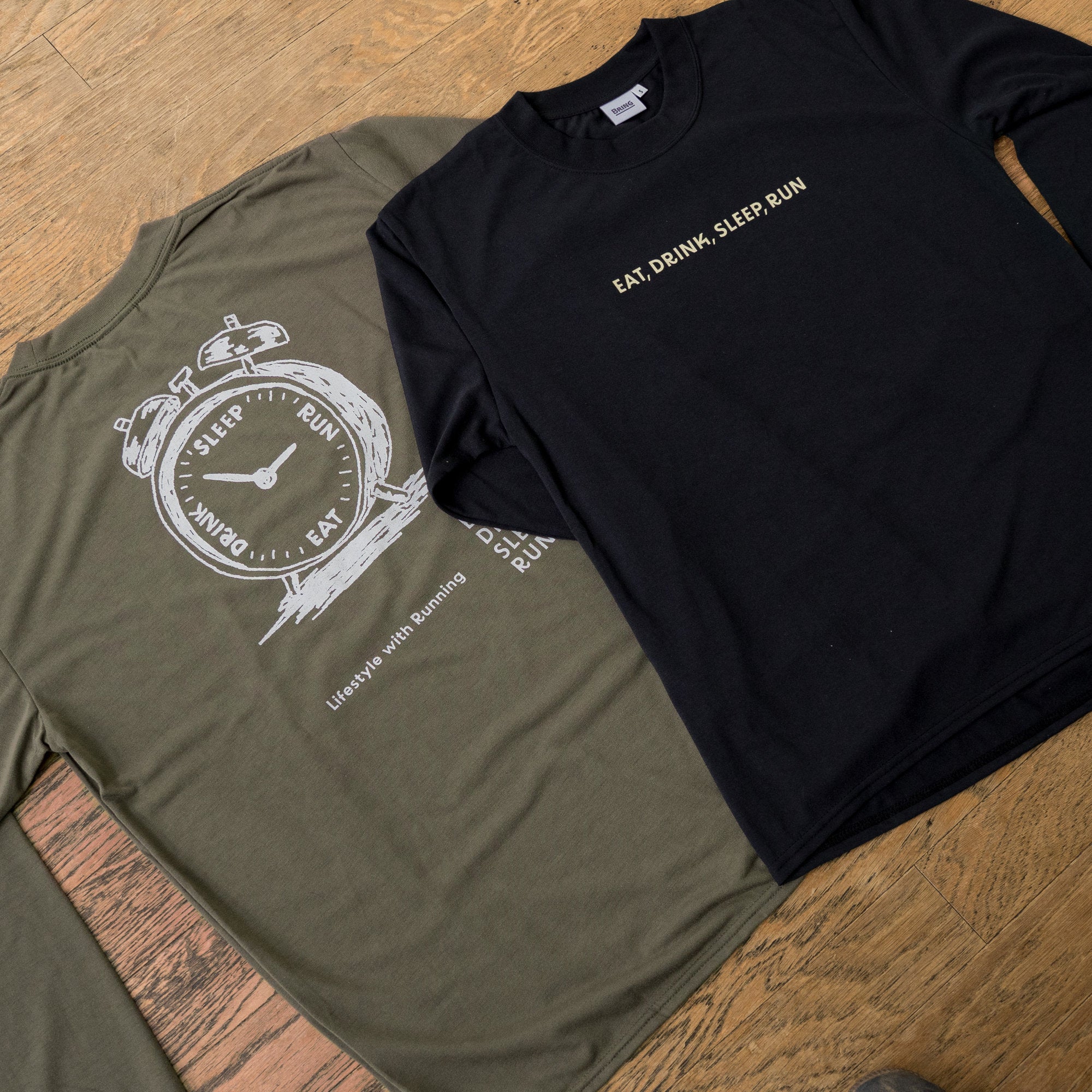 EAT DRINK SLEEP RUN “Eternal Runner Clock” Long-sleeve Tee