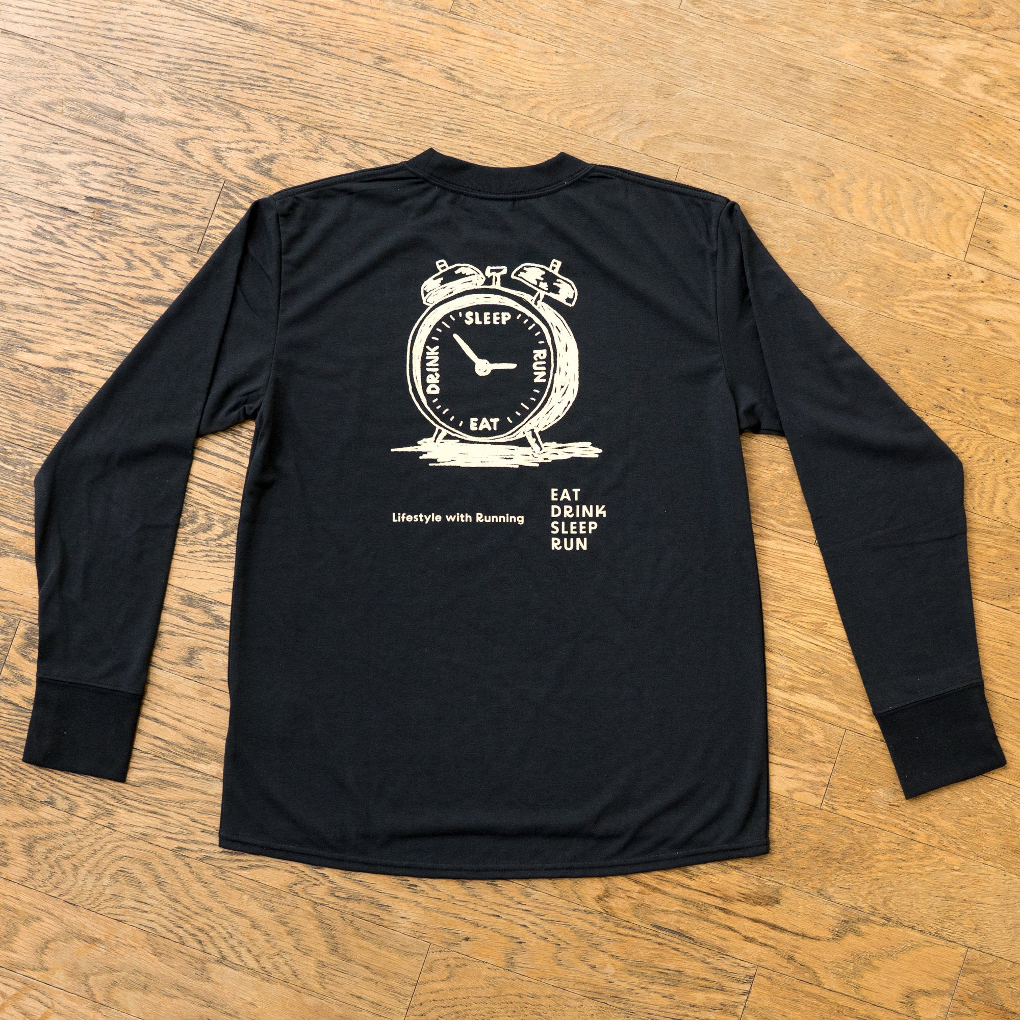 EAT DRINK SLEEP RUN “Eternal Runner Clock” Long-sleeve Tee