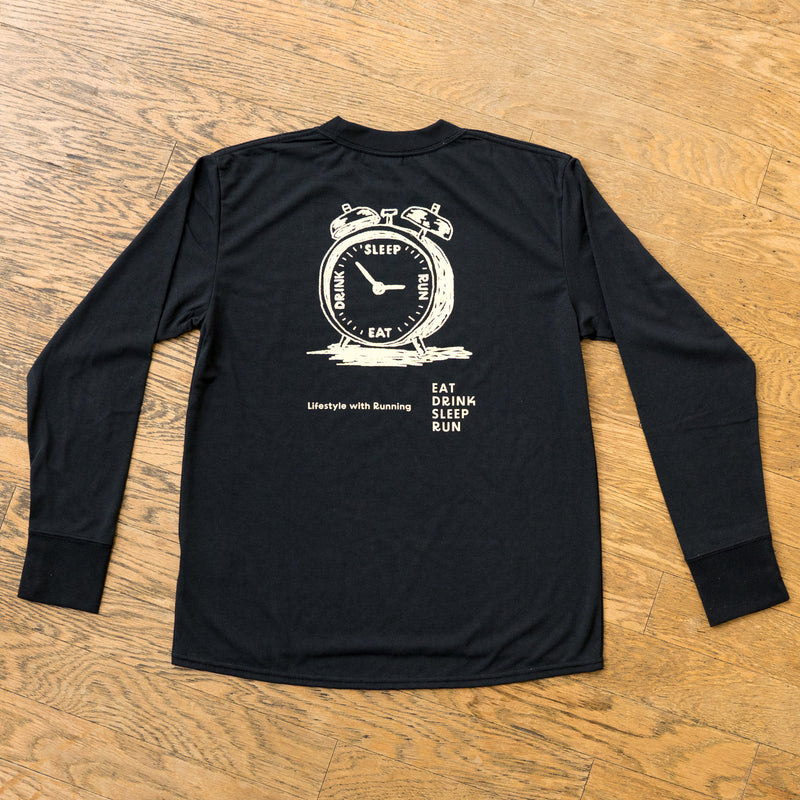 EAT DRINK SLEEP RUN “Eternal Runner Clock” Long-sleeve Tee