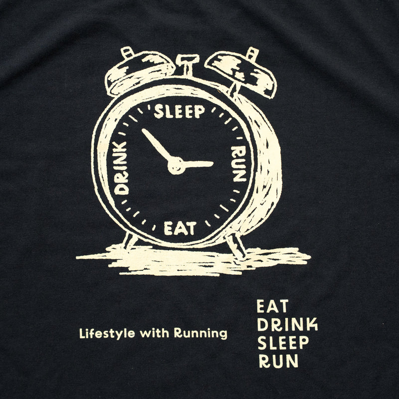 EAT DRINK SLEEP RUN “Eternal Runner Clock” Long-sleeve Tee