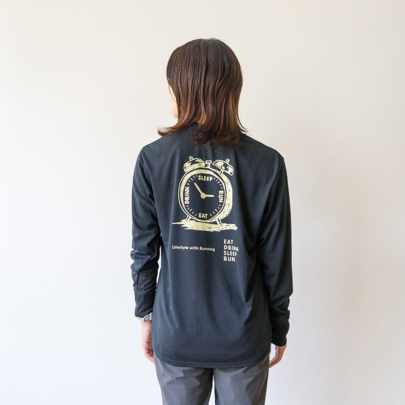 EAT DRINK SLEEP RUN “Eternal Runner Clock” Long-sleeve Tee