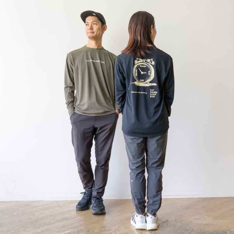 EAT DRINK SLEEP RUN “Eternal Runner Clock” Long-sleeve Tee
