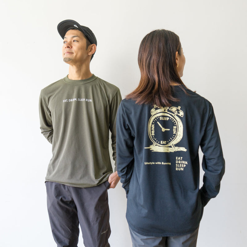 EAT DRINK SLEEP RUN “Eternal Runner Clock” Long-sleeve Tee