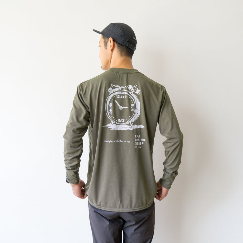 EAT DRINK SLEEP RUN “Eternal Runner Clock” Long-sleeve Tee