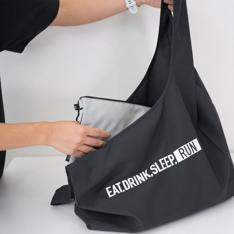 EAT DRINK SLEEP RUN / STREET Shopping Bag (Black)