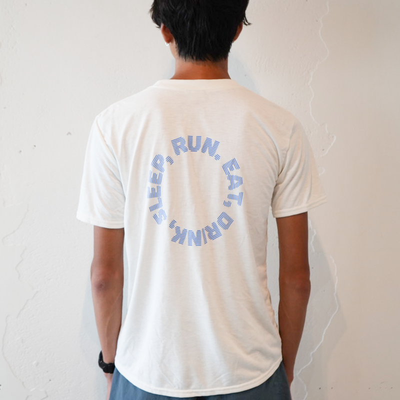 EAT DRINK SLEEP RUN / Circle Logo Tee Blue Logo (White)