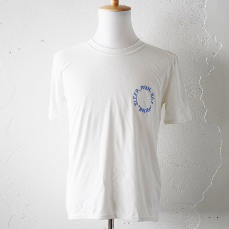 EAT DRINK SLEEP RUN / Circle Logo Tee Blue Logo (White)