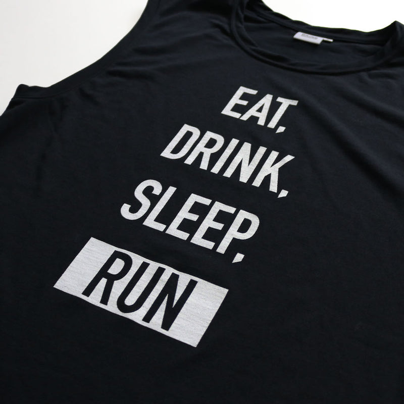 EAT DRINK SLEEP RUN / STREET Sleeve-less Tee 2023 Mono (Black)