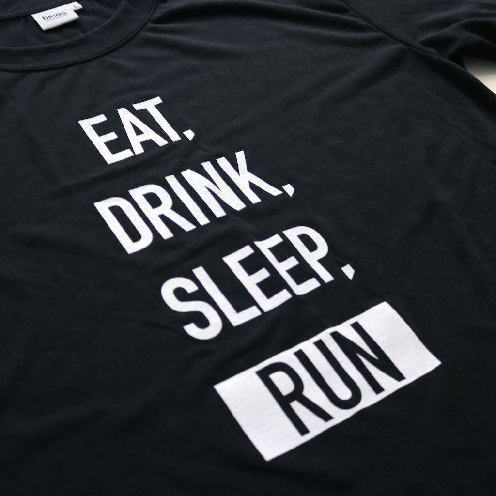 EAT DRINK SLEEP RUN / STREET Tee Vertical Mono (Black)