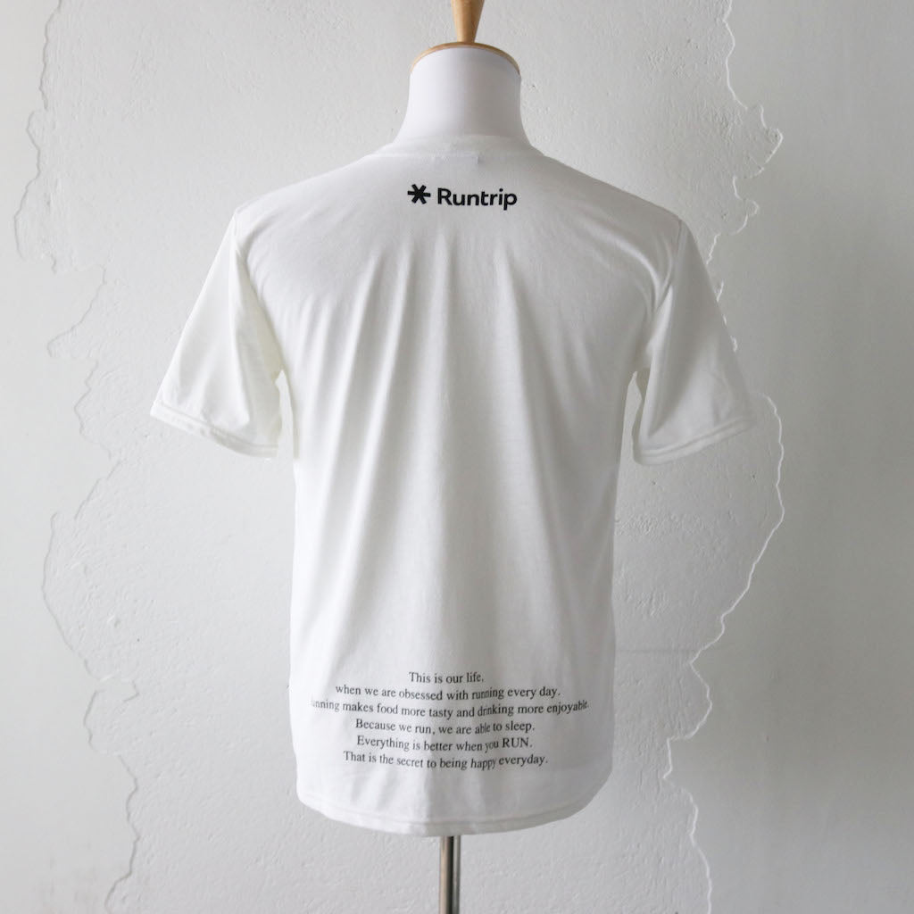 EAT DRINK SLEEP RUN / STREET Tee Vertical  Mono (White)