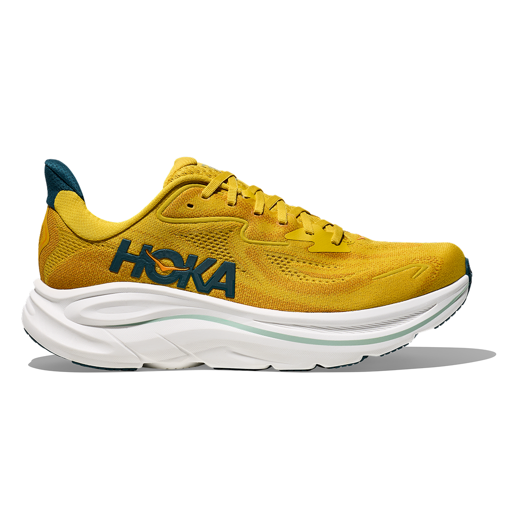 HOKA CLIFTON 10 (MENS) YELLOW GOLD / TIDAL WAVE