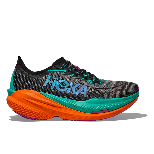 HOKA M MACH X 2 (MENS) BLACK / ELECTRIC AQUA