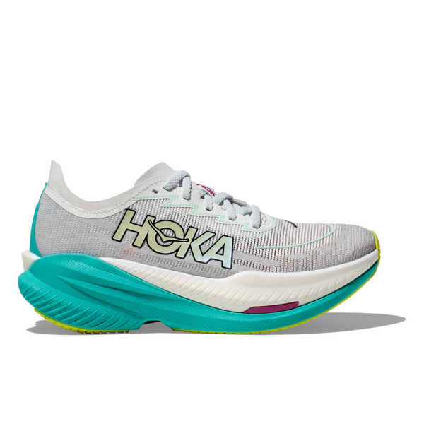 HOKA W MACH X 2 (WOMENS) FROST / ELECTRIC AQUA