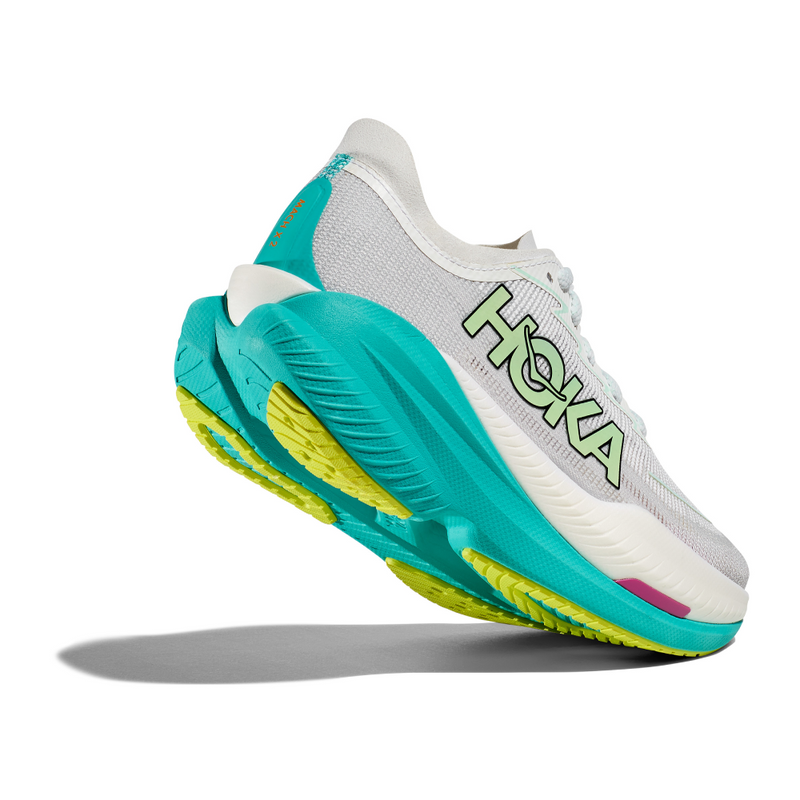 HOKA W MACH X 2 (WOMENS) FROST / ELECTRIC AQUA