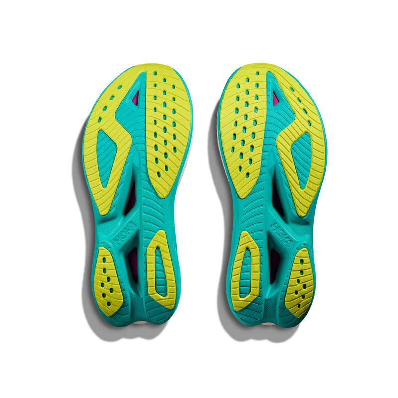 HOKA W MACH X 2 (WOMENS) FROST / ELECTRIC AQUA