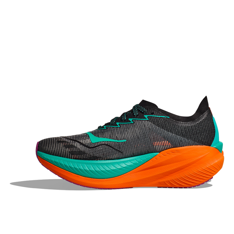 HOKA M MACH X 2 (MENS) BLACK / ELECTRIC AQUA