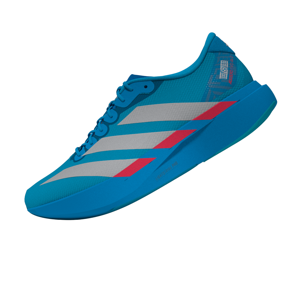 adidas ADIZERO EVO SL WOVEN（Women's）ソーラーブルー/シルバーメタリック/ルシッドレッド