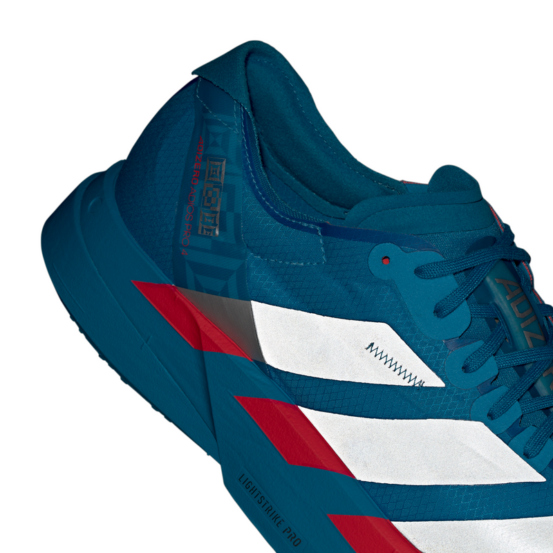 adidas ADIZERO ADIOS PRO 4（Men's）ソーラーブルー/シルバーメタリック/ルシッドレッド