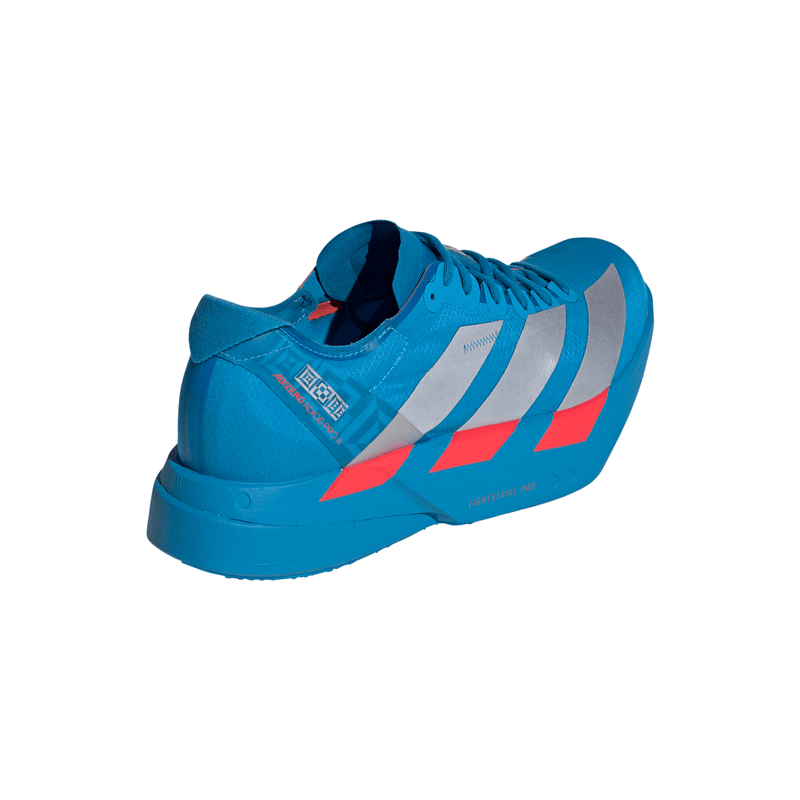 adidas ADIZERO ADIOS PRO 4（Men's）ソーラーブルー/シルバーメタリック/ルシッドレッド