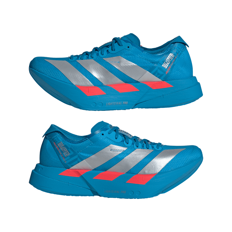 adidas ADIZERO ADIOS PRO 4（Women's）ソーラーブルー/シルバーメタリック/ルシッドレッド