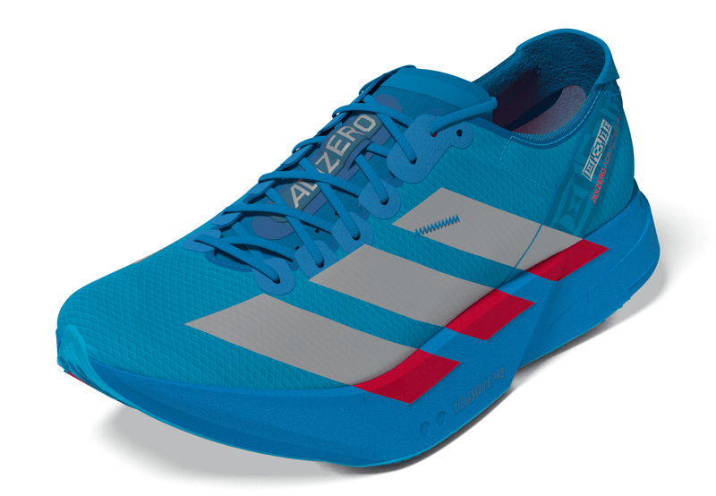 adidas ADIZERO ADIOS PRO 4（Women's）ソーラーブルー/シルバーメタリック/ルシッドレッド