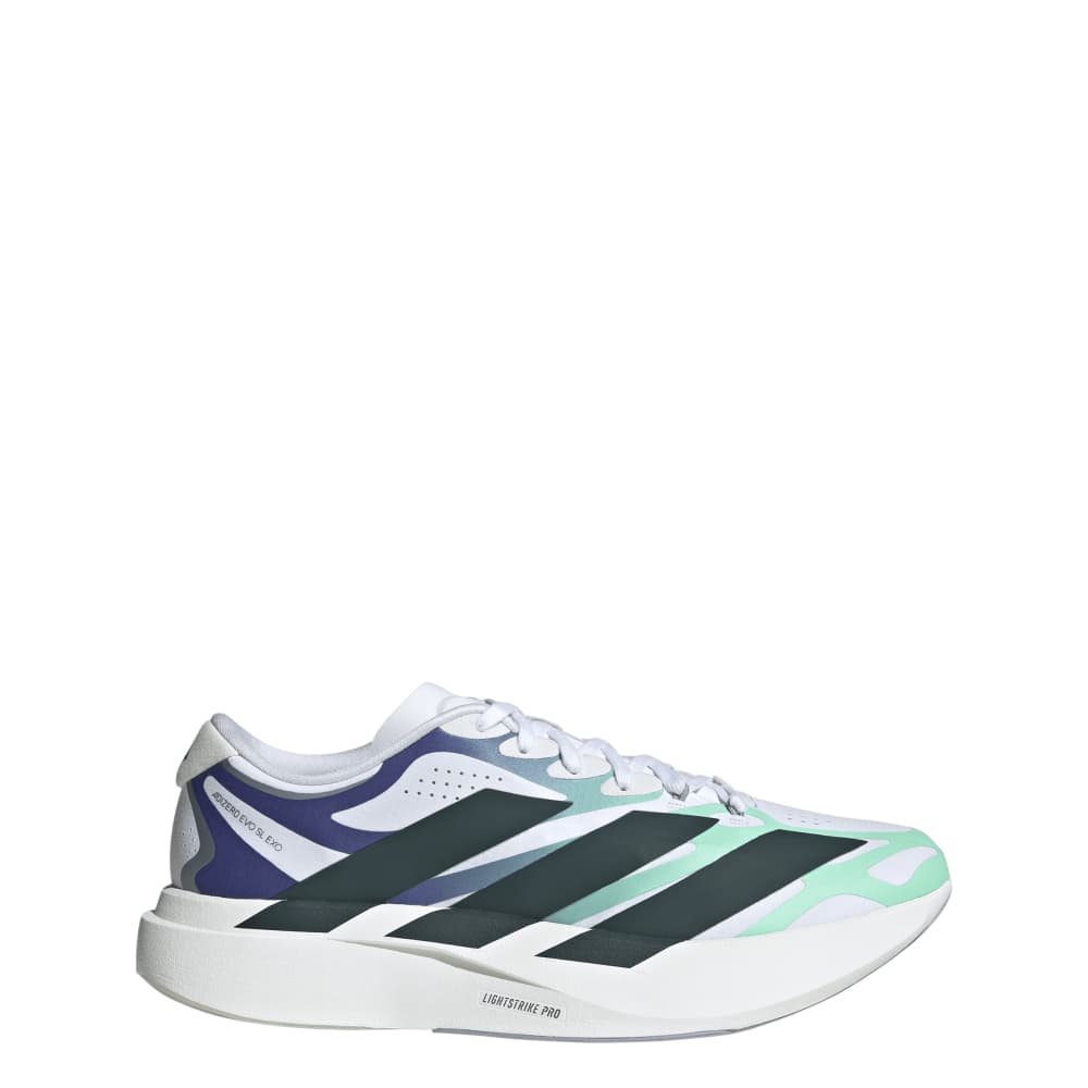 adidas ADIZERO EVO SL EXO（Men's）フットウェアホワイト/オーロラアイビー/パルスミント