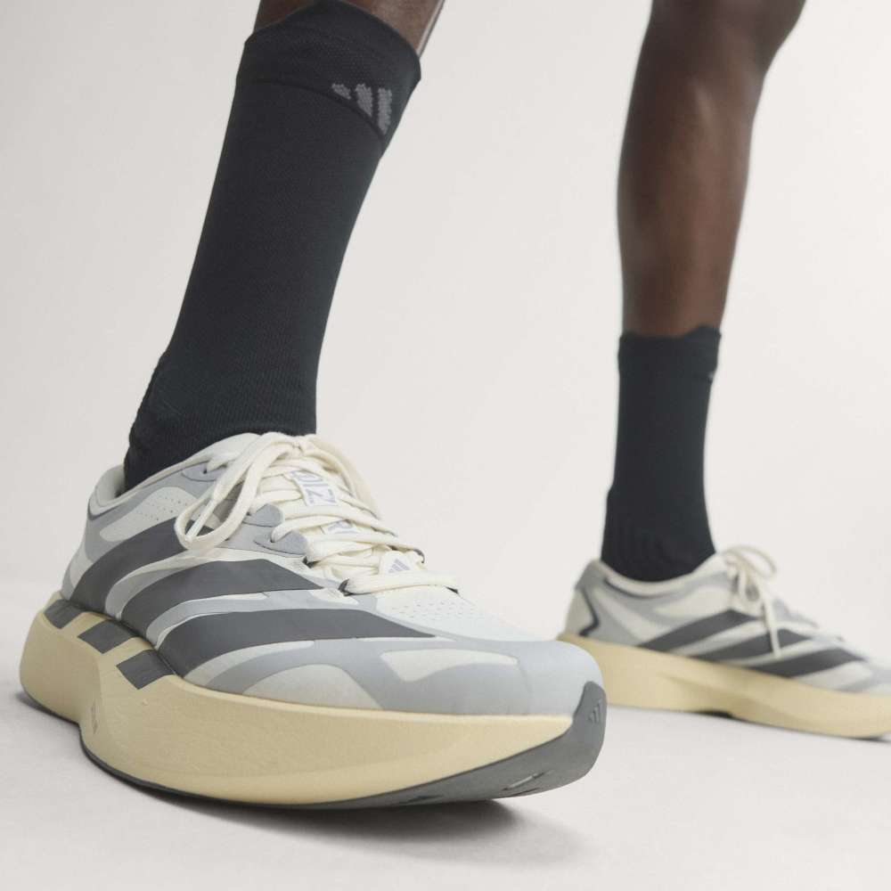 adidas ADIZERO EVO SL EXO（Men's）コアホワイト/ユーティリティブラック/グレーツー
