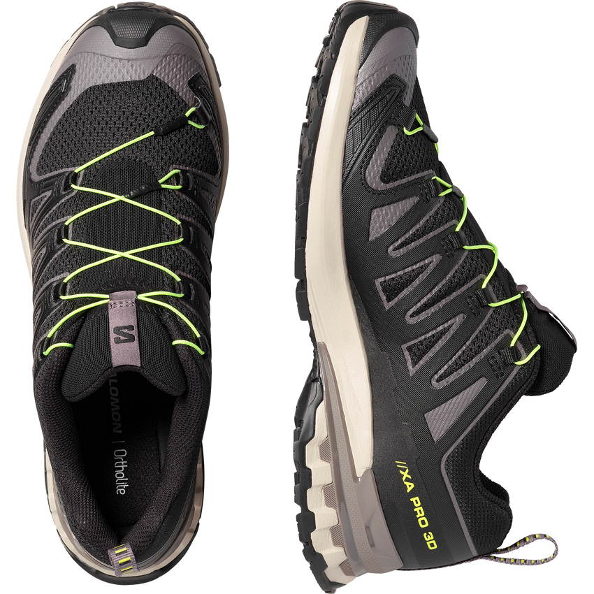 SALOMON XA PRO 3D V9（Men's）BLACK/DARK GULL GRAY/ACID LIME