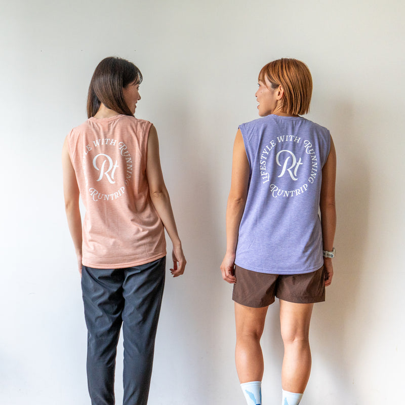Rt Logo "LIFESTYLE WITH RUNNING" Sleeve-less Tee
