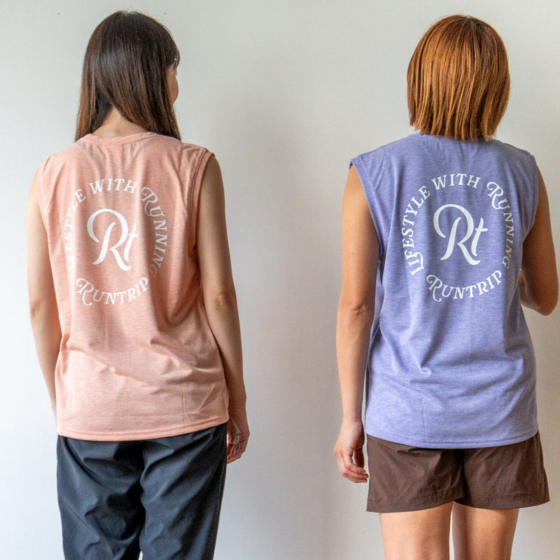 Rt Logo "LIFESTYLE WITH RUNNING" Sleeve-less Tee