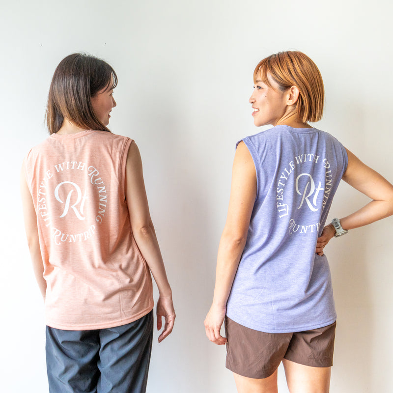 Rt Logo "LIFESTYLE WITH RUNNING" Sleeve-less Tee