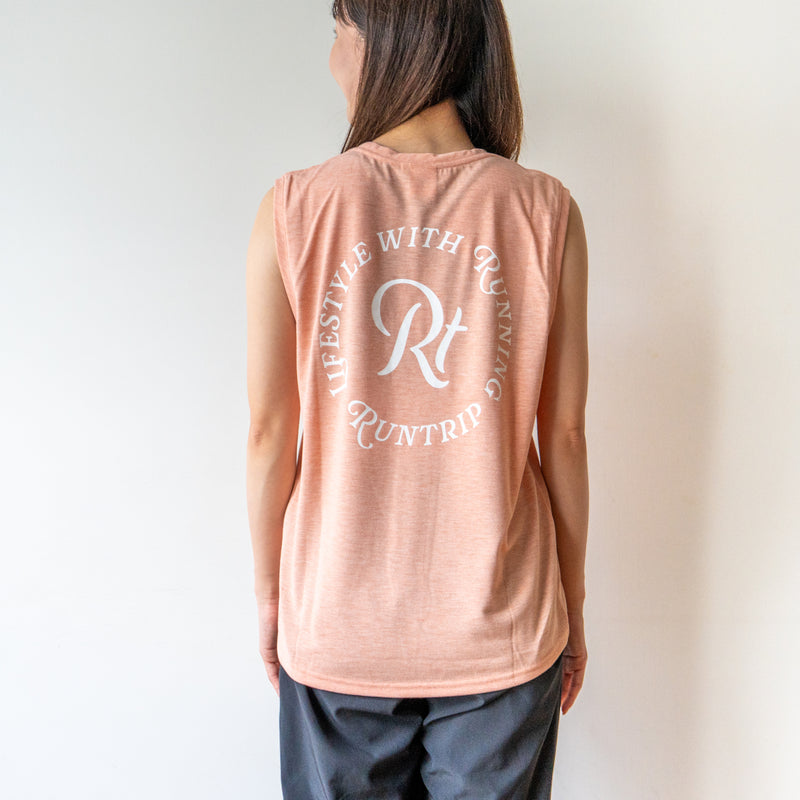 Rt Logo "LIFESTYLE WITH RUNNING" Sleeve-less Tee