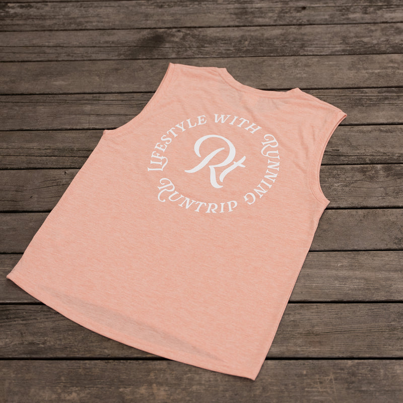 Rt Logo "LIFESTYLE WITH RUNNING" Sleeve-less Tee