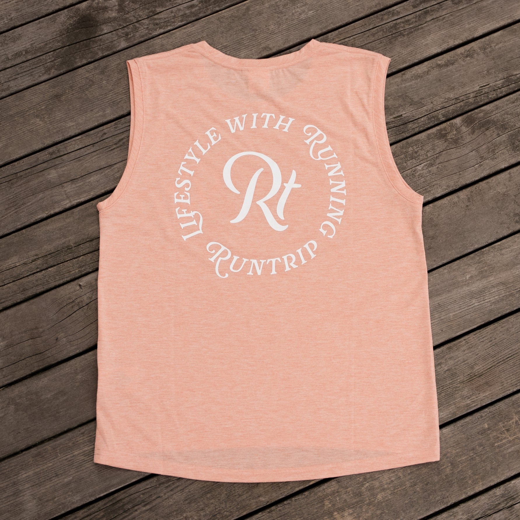 Rt Logo "LIFESTYLE WITH RUNNING" Sleeve-less Tee
