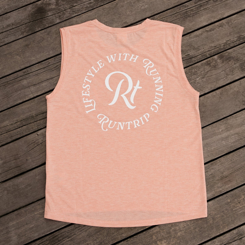 Rt Logo "LIFESTYLE WITH RUNNING" Sleeve-less Tee