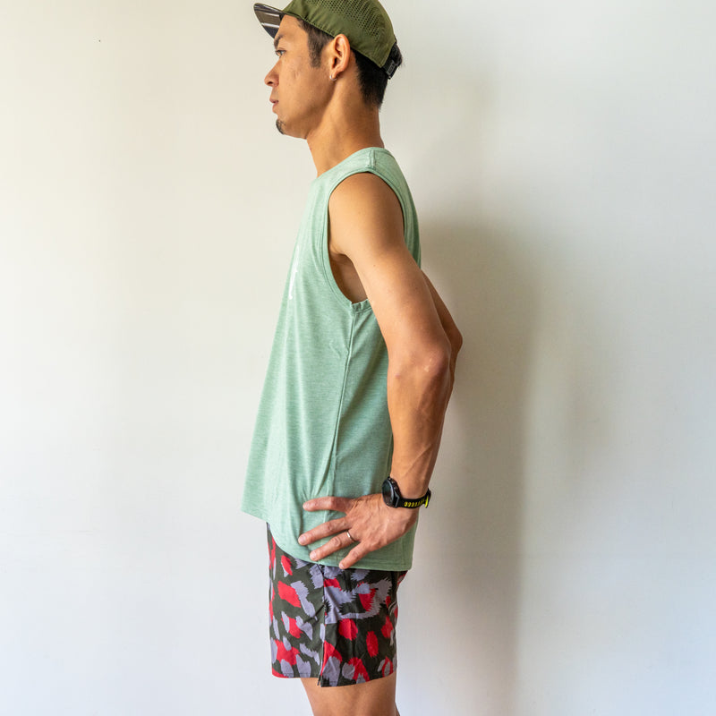 Rt Logo "LIFESTYLE WITH RUNNING" Sleeve-less Tee