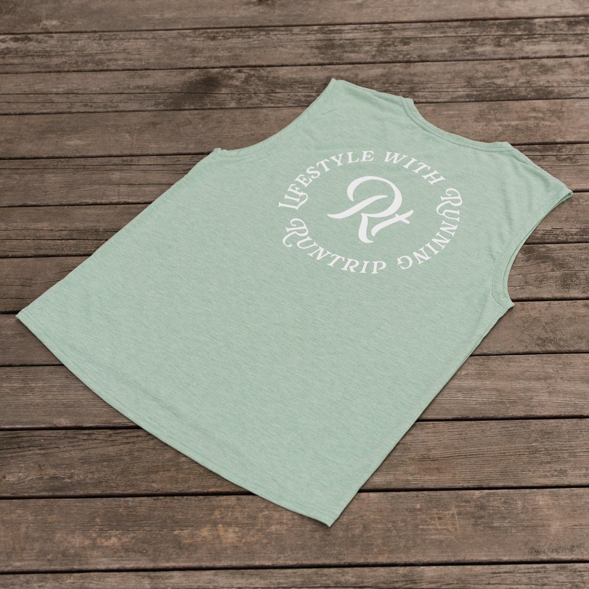Rt Logo "LIFESTYLE WITH RUNNING" Sleeve-less Tee