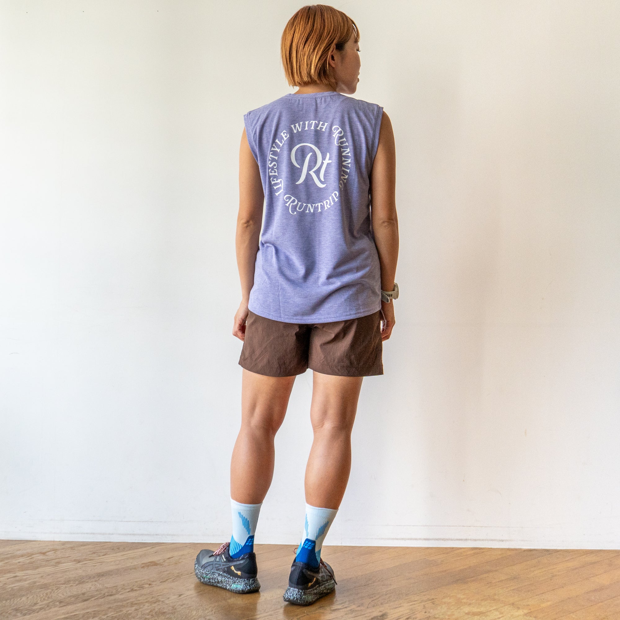 Rt Logo "LIFESTYLE WITH RUNNING" Sleeve-less Tee
