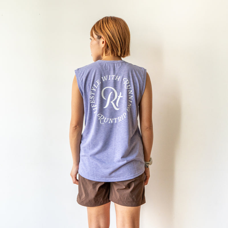 Rt Logo "LIFESTYLE WITH RUNNING" Sleeve-less Tee